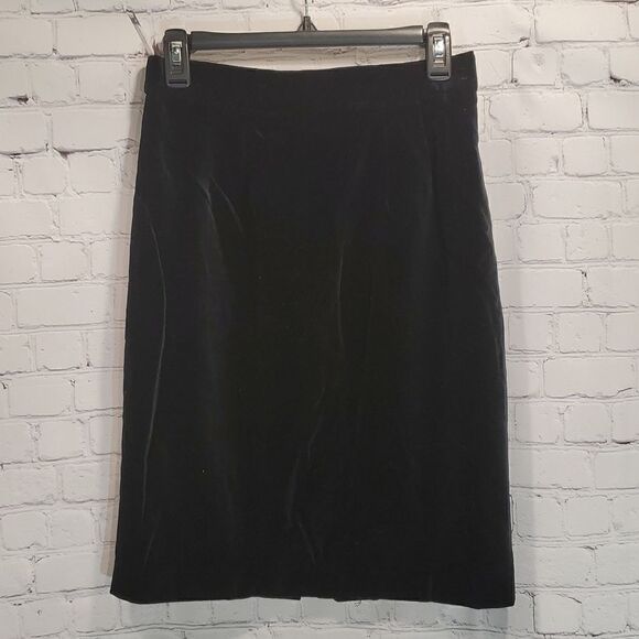 Karin's at Kingsmill black velour vintage pencil skirt - Picture 1 of 8